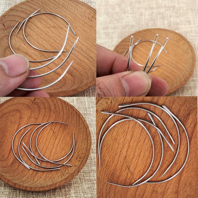 Butuze 80Pcs Curved Needles BUTUZE Plastic Needle Case with 4 Sizes Hooked Needle for Stitching,Sewing,Embroidery,Hair Weaving - Image 4